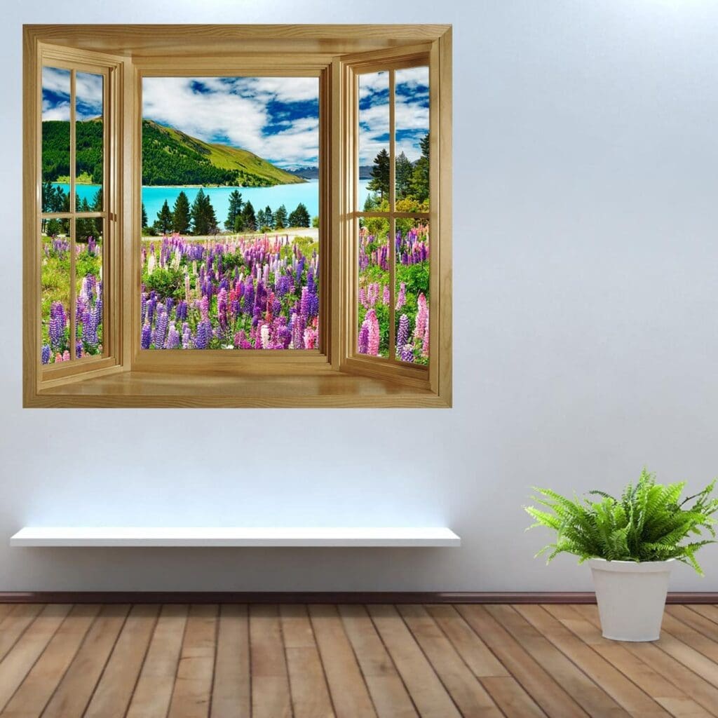 'Through the Window' Wall Mural - Lupins