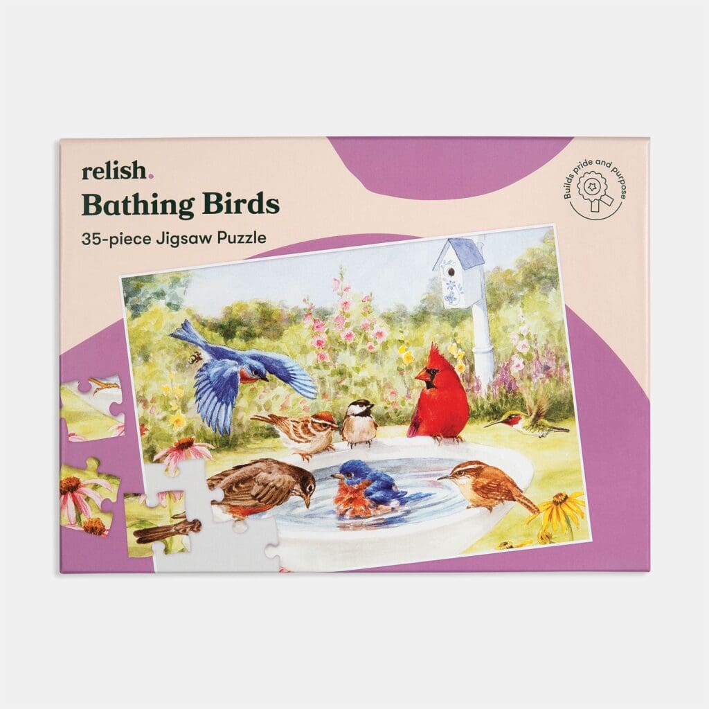 35 Large Piece Puzzle - Bathing Birds