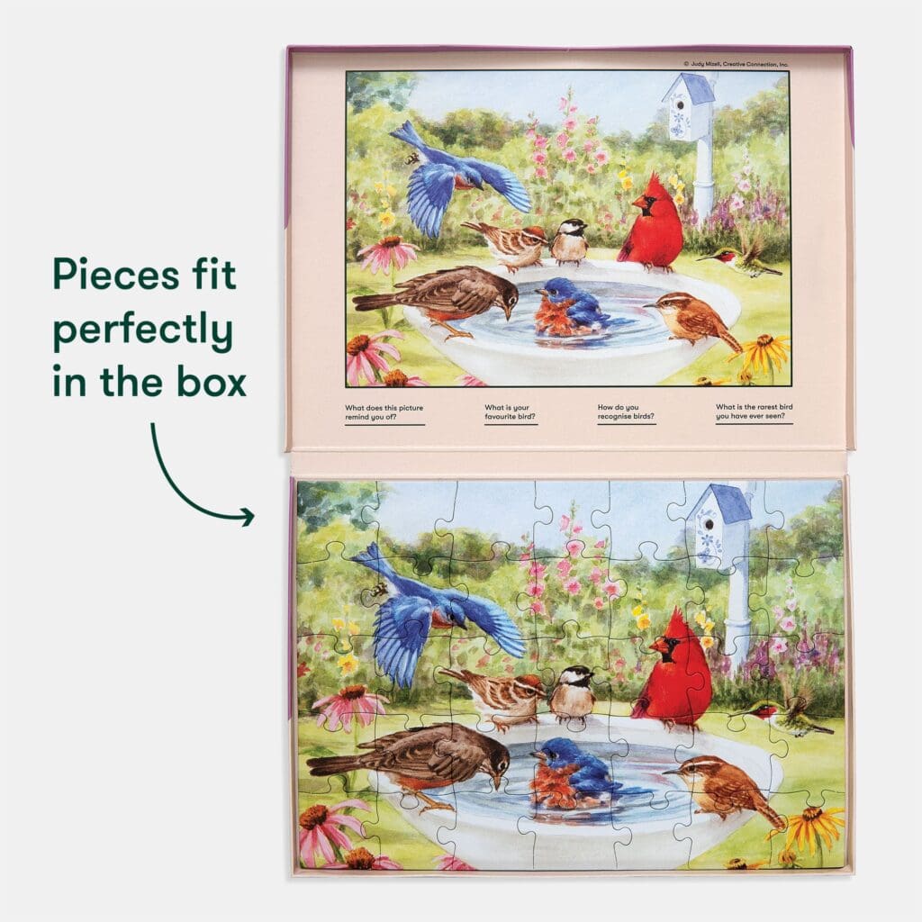 35 Large Piece Puzzle - Bathing Birds - Image 5