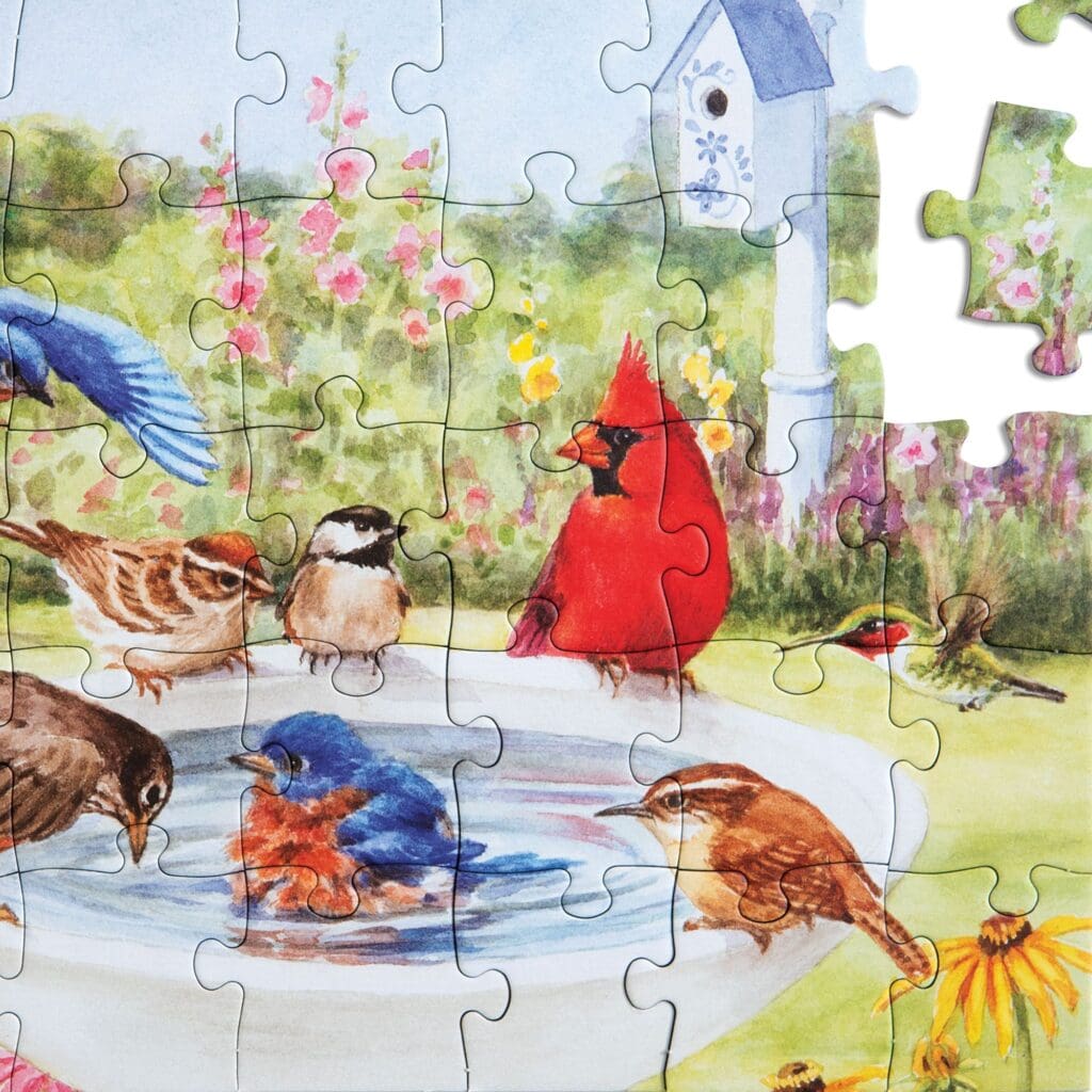 35 Large Piece Puzzle - Bathing Birds - Image 7