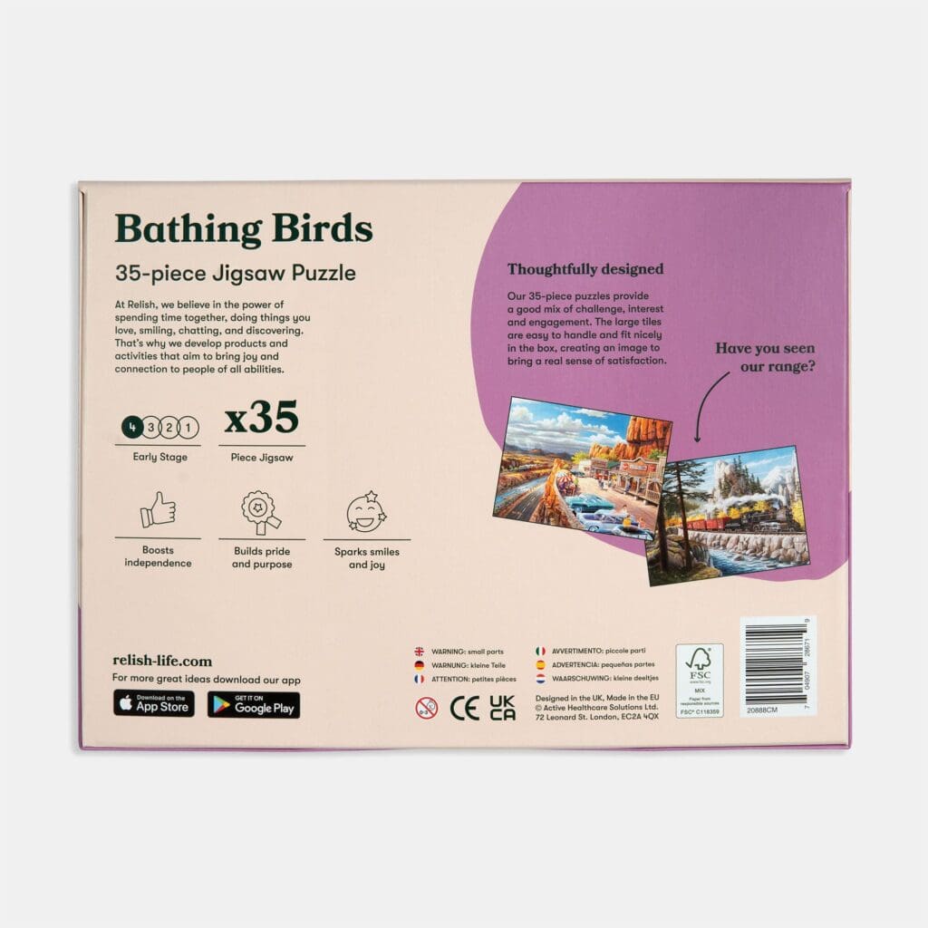 35 Large Piece Puzzle - Bathing Birds - Image 8