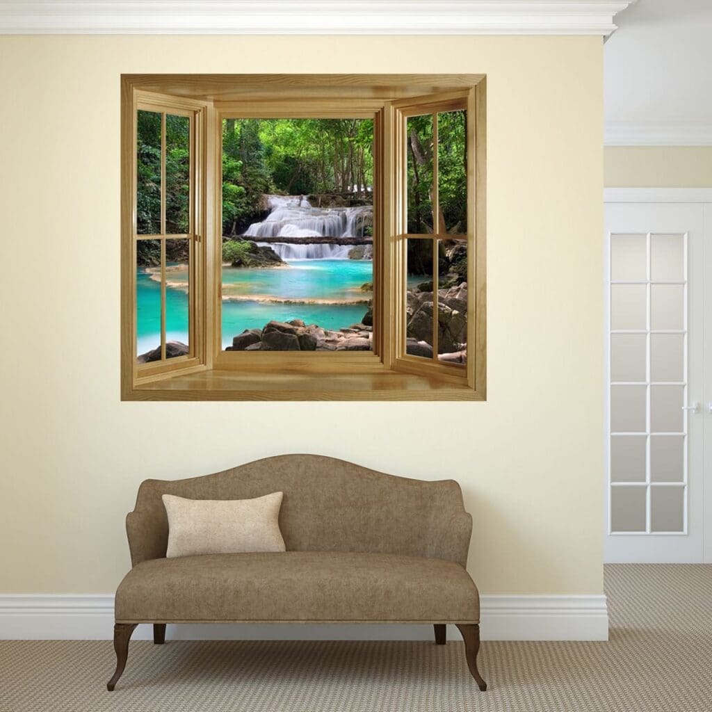 'Through The Window' Wall Mural - Waterfall