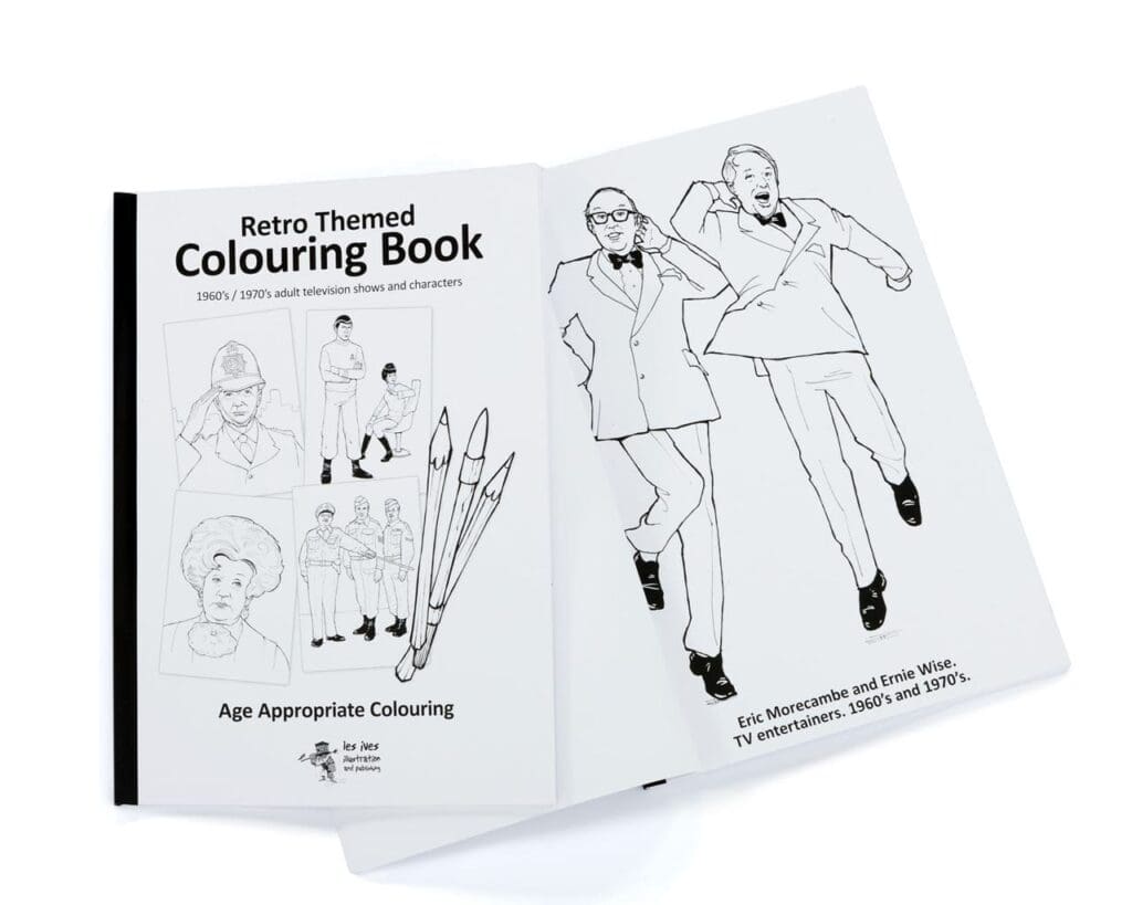 Retro Themed Colouring Book TV 60s/70s