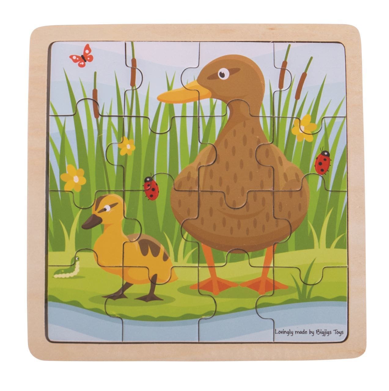 16 Large Piece Wooden Puzzle - Duck and Duckling