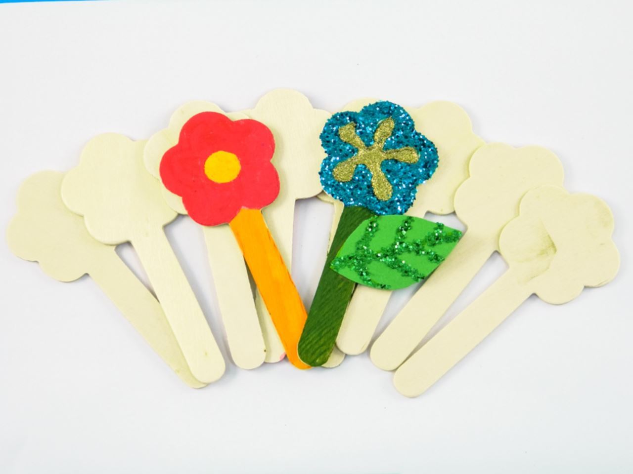 Wooden Craft Sticks - Flowers (Pack of 10)