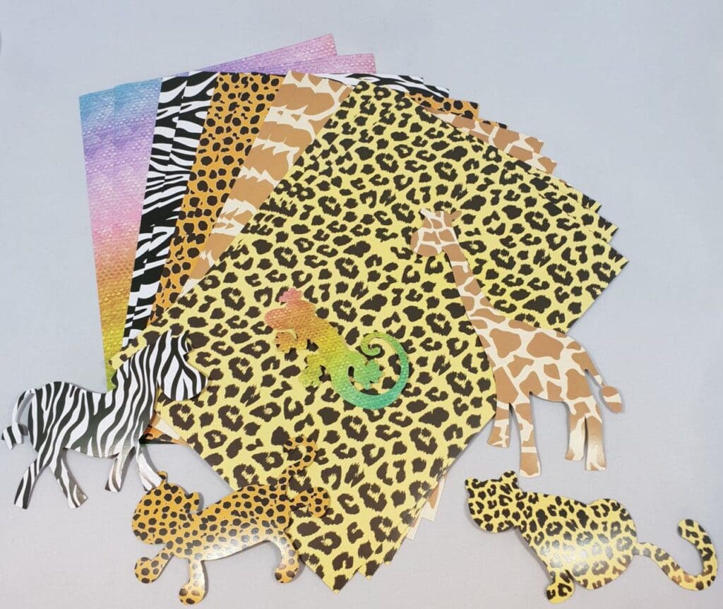 Animal Print Card and Shapes (Pack of 12)