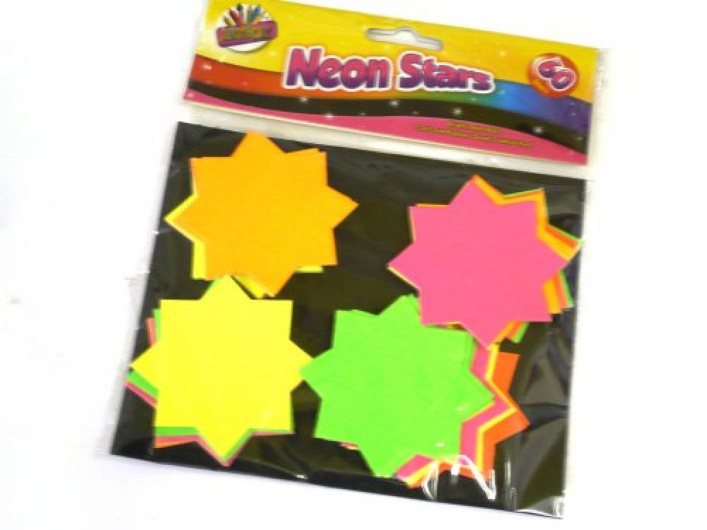 Neon Card Stars ((pack of 60 shapes)